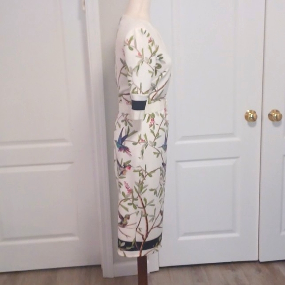 Ted Baker Everly Highgrove sleeved bodycon dress pencil slit zipper birds 2 - Picture 17 of 17